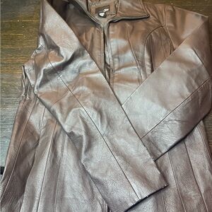Vintage looking East 5th Leather Jacket size M old money coastal grandma